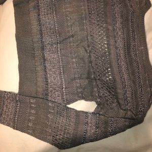 Long-sleeve cropped dark grey sweater